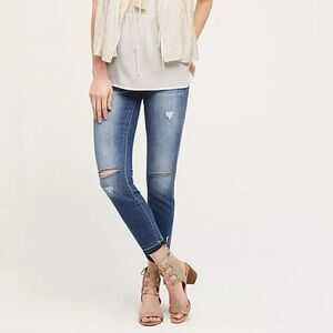 Anthropologie Jean Shop NYC Patty Cut Off Boutique Jeans Bayside Wash Size 26